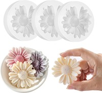 Cetakan Lilin Silikon Bunga Daisy Putih 7.2x7.2x1.5cm Mudah Dilepas untuk Lilin Sabun Buatan Tangan Bath Bomb Lotion Bar Resin