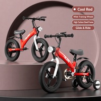 Vélo d'équilibre 2-en-1 en gros pour enfants, 12-16 pouces, cadre en acier convertible, pédales pliables bilatérales pour garçons et filles de 2 à 7 ans, Air