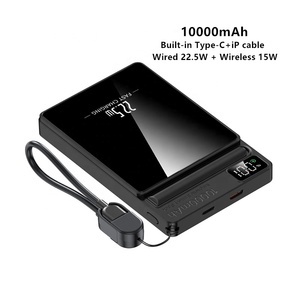 Sottile Power Bank magnetico 10000mah PD 22.5W ricarica rapida 15W Wireless USB-C <span class=keywords><strong>batteria</strong></span> <span class=keywords><strong>con</strong></span> <span class=keywords><strong>cavi</strong></span> Led Display porta telefono - Product Image 1