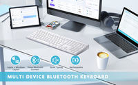 Teclado Inalámbrico Bluetooth 2.4g Transparente de Modo Dual Recargable Personalizado en Alemán, Francés, Árabe, Tailandés, Ruso y Coreano