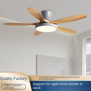 Ventilador de Techo de Madera Maciza de 5 Aspas de 48 52 60 Pulgadas con Lámpara, Control Remoto, Ventilador de Techo LED Moderno con Luz - Product Image 6