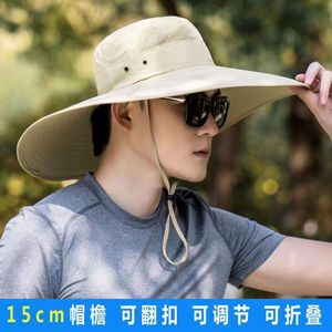 Men's Wide Brim Sun <b>Hat</b> Breathable UV Protection Outdoor Fishing Hiking <b>Hat</b> <b>Summer</b> Bucket <b>Hat</b> Polyester Adult - Product Image 4