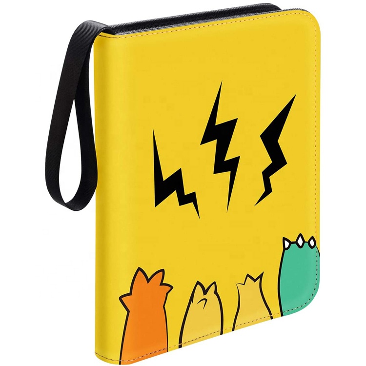 Таможня напечатала Покемон карты связующих кожа Играть чехол дисплей 4 карманные карты связующее вещество