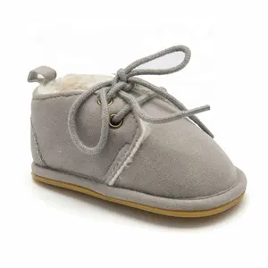 sepatu babyboys Suppliers-Sepatu Bayi Kulit PU Buatan Tangan Bertali Sol Lunak Kualitas Tinggi untuk Balita Baru Lahir