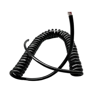 Cable Retráctil en Espiral Personalizado para Máquinas, Revestimiento de Nailon/PVC, Cable de Extensión de 1.5mm y 2.5mm (2.5m-18m) - Product Image 1