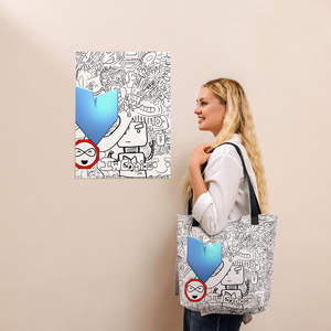 Borsa tote da donna IW Comics con design 'Robot's Heart' - Product Image 1