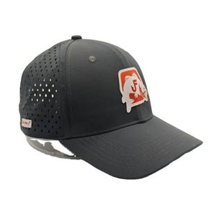 Casquettes personnalisées découpées au laser en gros – Casquette en maille polyester découpée au laser avec patch tissé - Product Image 1