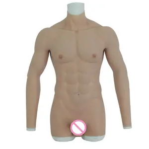 Искусственная Реалистичная мягкая силиконовая накладка на грудь и живот с фаллоимитатором, пенис для трансвеститов, косплей