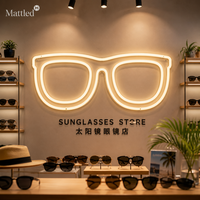 Letrero de Neón para Gafas, 12V, Luz LED Pequeña, Color y Tamaño Personalizados, Logotipo de Gafas, Letrero de Neón para Decoración de Tiendas Ópticas