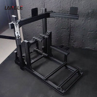 Cockpit de simulation de course automobile Langle 4080 en aluminium, support de siège de simulateur intérieur/extérieur avec clavier et frein à main - Capacité maximale de 500 kg