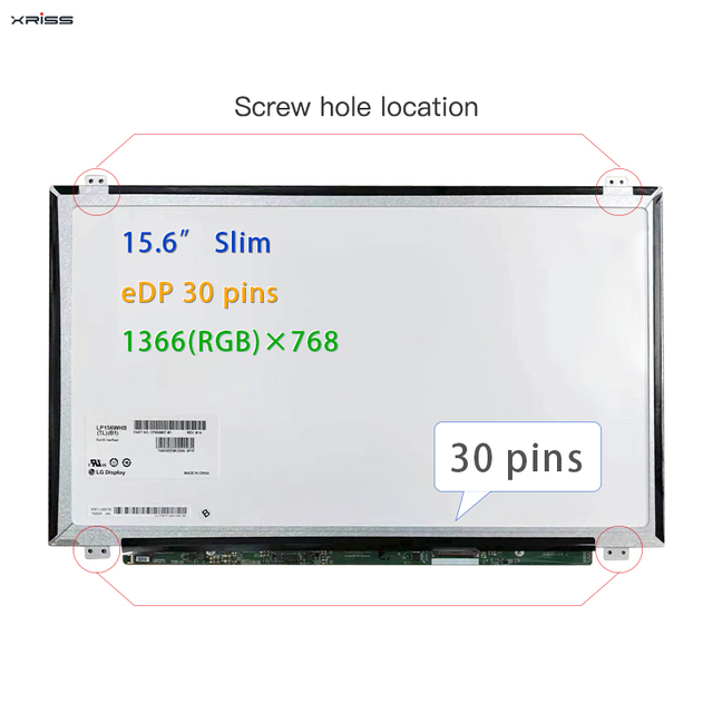 15.6" HD 1366*768 LVDS 40Pins With Frame LP156WH3-TLB1 LP156WH3-TLAB LP156WH3-TLE1 LP156WH3-TLS1 LP156WHB-TLB Laptop LCD Screen
