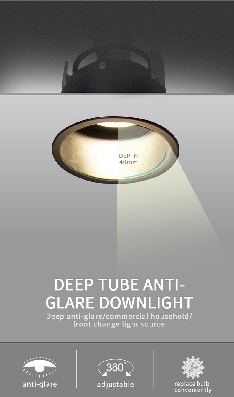 240v 80mm Cut Out Bathroom Downlights Die Casting Alu Aluminum