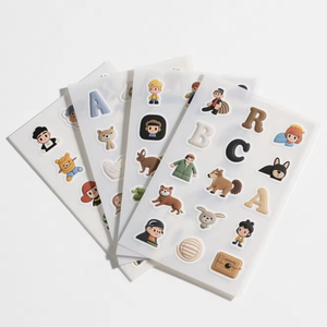 Pegatinas de Resina Epoxi con Diseño de Dibujos Animados Personalizados, Pegatinas Redondas Transparentes con Logotipo en Relieve, Resistentes al Agua para Niños - Product Image 6