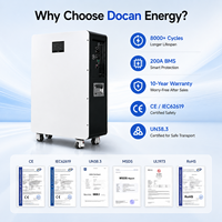 Système de stockage de batterie Docan 16 kWh 51,2 V 16 kWh 314 Ah LiFePO4 Grade A pour l'énergie solaire domestique, stock UE/US, livraison rapide