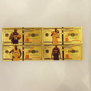 Collection Kobe Bryant Billet de banque $100 Médaille en métal plaqué or de basketball Cent dollars - Product Image 5
