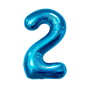 Party Love Number Balloon Blue 45cm Metallic <b>Birthday</b> Party <b>Decor</b> Kids Supplies - Product Image 3