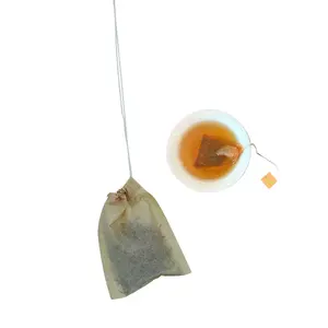 50 X 70毫米棕色马尼拉大麻空串愈合单个茶袋未漂白可生物降解咖啡过滤器