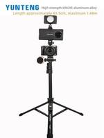 Yunteng 91666L pour trépied à selfie, trépied portable pour caméra extérieure, télécommande, diffusion en direct, vlog, téléprompteur