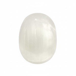 Piedra de Palma de selenita al por mayor, cristal liso para protección y relajación del crecimiento espiritual, cristal curativo de forma ovalada - Product Image 1