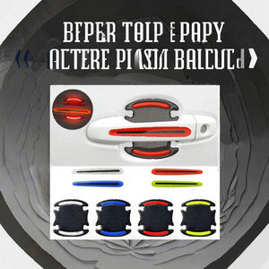 Protector Universal de Fibra de Carbono Reflectante para Manijas de Puerta de Coche, Cubierta Protectora contra Rayones, Adhesivos de Protección de Plástico para Carrocería - Product Image 3