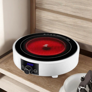 Kompor kontrol suhu portabel mudah dibawa, kompor pembakar tunggal keramik kontrol tombol Cooktop untuk penggunaan rumah tangga komersial - Product Image 1