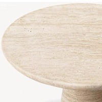 Table basse ronde en marbre naturel nordique JinZhistone, en travertin, pour salon ou chambre, meubles de maison