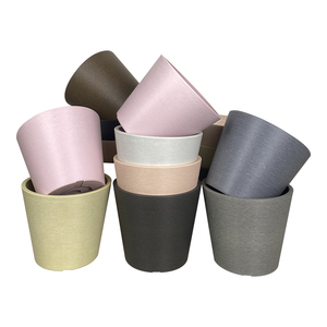 Cheap resin plant pot indoor pot ceramic glazed pottery recycled plastic garden accessories