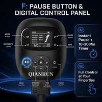 Masseur de jambes intelligent à compression d'air numérique, bottes de récupération à 5 chambres, zones indépendantes D1-D6, 23 niveaux, 30-250 mmHg, 5 modes, 6 minuteurs