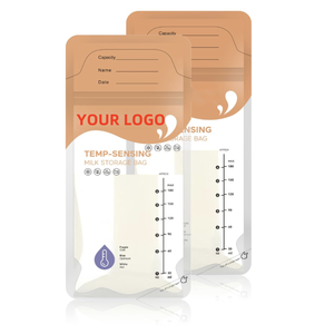 Sac à lait maternel à détection de température avec bec verseur 6oz/180ml Pochette à lait maternel multifonctionnelle - Product Image 1