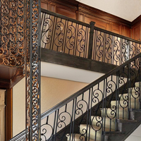 Balustre d'escalier moderne en fer forgé LD Metal (Q-112) avec grande spirale, décoration intérieure pour villa, pour garde-corps d'escalier