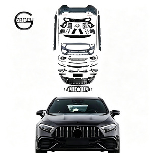 Kit Carrozzeria A45 per <span class=keywords><strong>Mercedes</strong></span>-Benz <span class=keywords><strong>Classe</strong></span> <span class=keywords><strong>A</strong></span> W177 A260 Berlina 2019-2025 - Aggiornamento A45s AMG: Paraurti Anteriore e Posteriore, Minigonne Laterali, Componenti Carrozzeria Auto - Product Image 1
