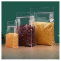 Sachet d'emballage alimentaire refermable en Mylar transparent avec fermeture éclair, pochette autoportante en plastique pour aliments