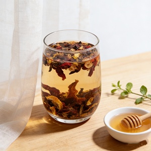 Mélange <span class=keywords><strong>de</strong></span> Thé aux Herbes et Fruits Naturels Aromatisé, Infusion <span class=keywords><strong>de</strong></span> Fleurs et Baies en Vrac avec Hibiscus, Fraise, Aubépine et Double <span class=keywords><strong>Rose</strong></span> Rouge - Product Image 3