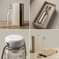 Bouteille en verre à couvercle rabattable 500 ml, hermétique, réutilisable, pour boissons gazeuses, jus, cidre, pichet