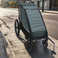 Poussette pour animaux de compagnie KS-6200 avec cadre en aluminium, remorque pour vélo, chariot de jogging, suspension indépendante, tissu résistant à l'eau 600D, léger