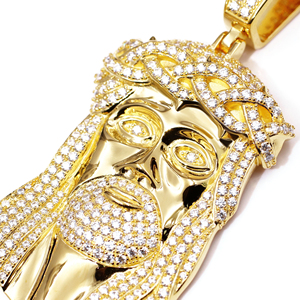 Tianyu Hip Hop Jésus Pendentif Haut De Gamme Bijoux Corde Chaîne 925 Argent Plaqué Or Glacé Grand Moissanite Jésus Pendentif pour Hommes - Product Image 2