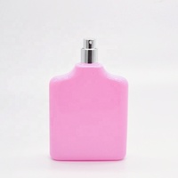 Flacon de parfum en verre rose vide de 100 ml, design élégant et personnalisé, avec pulvérisateur à pompe, pour emballage cosmétique, vente en gros