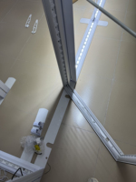 Panneau lumineux suspendu léger 16*6M pour stand d'exposition, équipement de salon professionnel, toile de fond