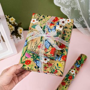17in Mother's Day gift wrapping <b>paper</b> Colorful floral and butterfly <b>pattern</b> kraft <b>paper</b> Customizable size and <b>pattern</b> logos - Product Image 1