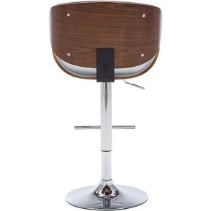 Modern Contemporary Swivel Velvet Lift <b>Adjustable</b> Height Lightweight <b>Bar</b> <b>Stool</b> Curved Seat Back (Gray) for Dining/Living Room - Product Image 5