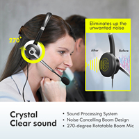 Auriculares con Cable USB para Teléfono, Oficina, Computadora, Centro de Llamadas, con Micrófono con Cancelación de Ruido ENC