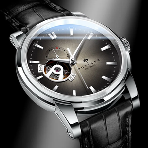 Reloj de Negocios PONIGER de 41.5 mm con Indicador de Día y Noche de 24 Horas, Cronómetro, Acero Inoxidable 316L, Movimiento Automático Seiko, 5 ATM - Product Image 6