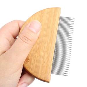 Factory Price Custom Logo Dog Cat Metal Steel Pin Grooming Cleaning Brush Hair Comb Lice Bamboo Pet Needle Comb
