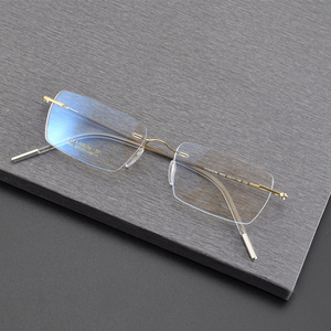 משקפי טיטניום B, משקפיים ללא מסגרת יוניסקס, תואמים לעדשות מרשם, מסגרת - Product Image 1