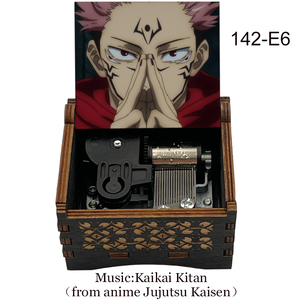 Boîte à musique en bois Sankyo Mechanism Wood Kaikai <span class=keywords><strong>Kitan</strong></span>, noire, premium, 18 notes, Jujutsu Kaisen, à remonter - Product Image 6