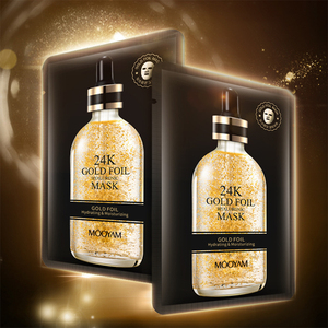 Masque facial hydratant en feuille de soin de la peau à la marque privée, masque facial en bio-collagène à l'or 24 carats, soin de la peau, feuille d'or 24 carats, acide <span class=keywords><strong>hyaluronique</strong></span>, masque 24 carats - Product Image 1