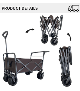 Folding <b>Hand</b> <b>Cart</b> Portable Lightweight Steel Frame Durable Easy Store Industrial Storage Outdoor Travel Picnic Fishing Shopping - Product Image 3
