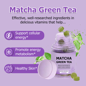 Gomitas de Té Verde Matcha con Vitamina B12 y Coenzima Q10, Suplemento Dietético para Aumentar la Energía, Fabricación OEM ODM - Product Image 3
