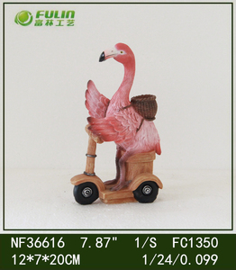 수지 방수 수제 아트 데코 정원 플라밍고 동상 새 피더 - Product Image 5