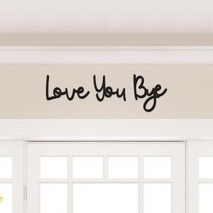 Panneau mural en bois « Love You Bye » style bohème, décoration intérieure en buis, forme flottante, emballage individuel - Product Image 1